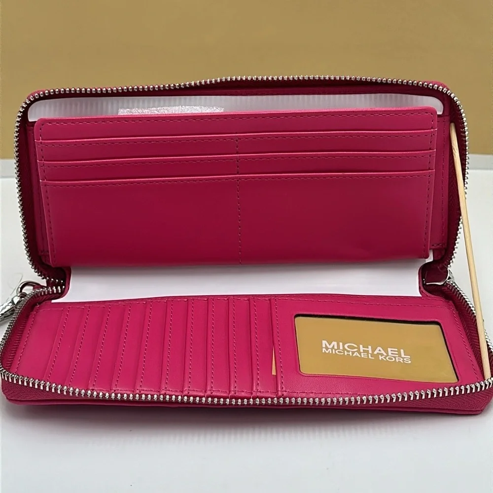 MICHAEL KORS Continental Wristlet Phone Case Wallet Dragonfruit   NWT